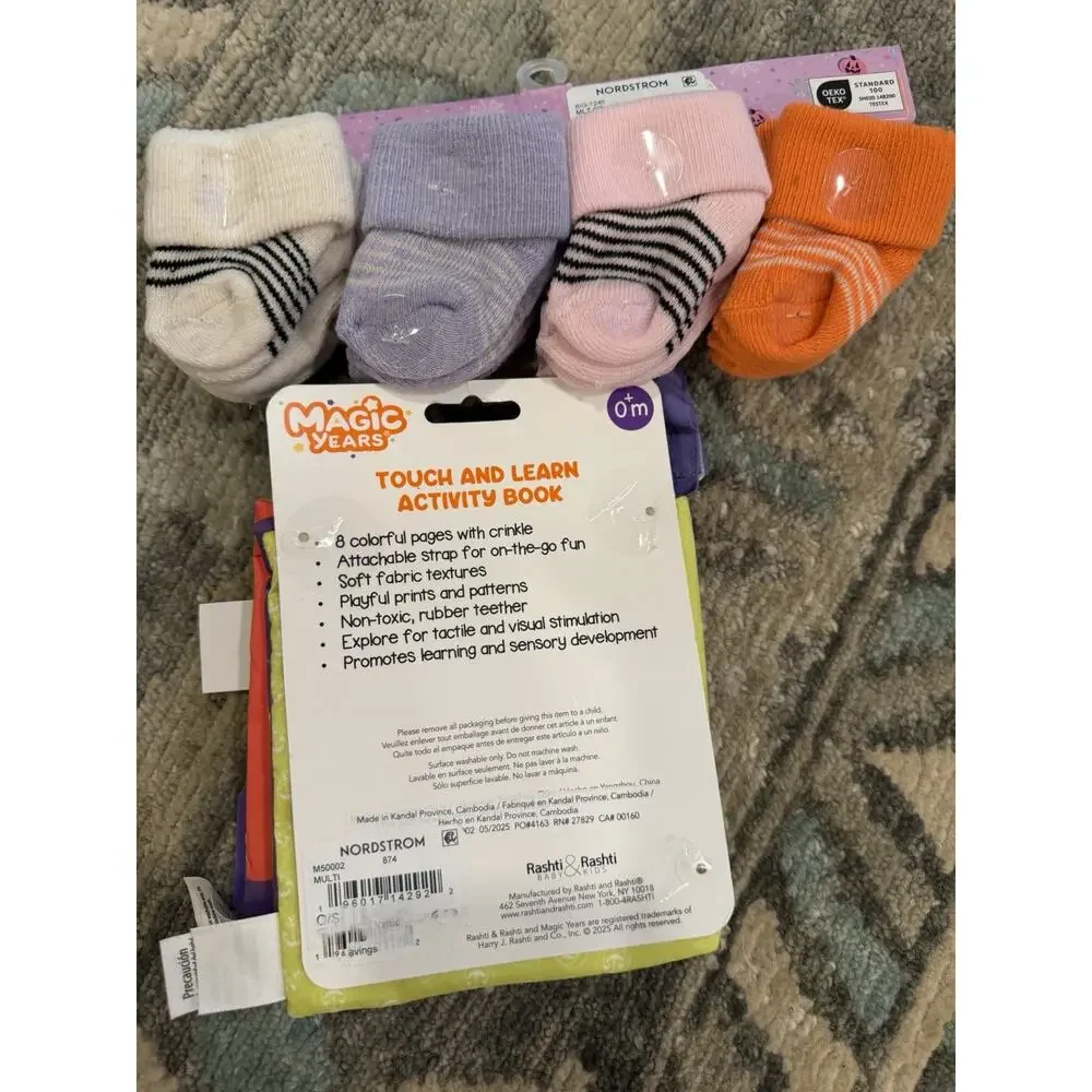 Nordstrom Baby Halloween Bundle Socks Crinkle Book NWT
